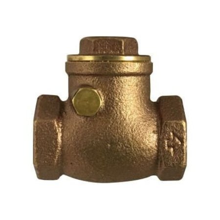 MIDLAND METAL Swing Check Valve, 212 Nominal, IPS Threaded End Style, 200 psi WOG125 psi WSP Pressure, 5 to 1 940358